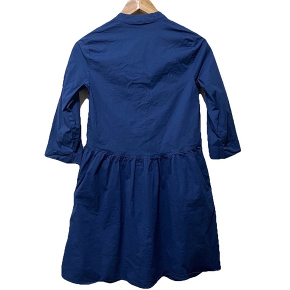 Tuckernuck Royal Shirt Dress Small Blue Cotton Poplin Button-Up Midi - Picture 5 of 7